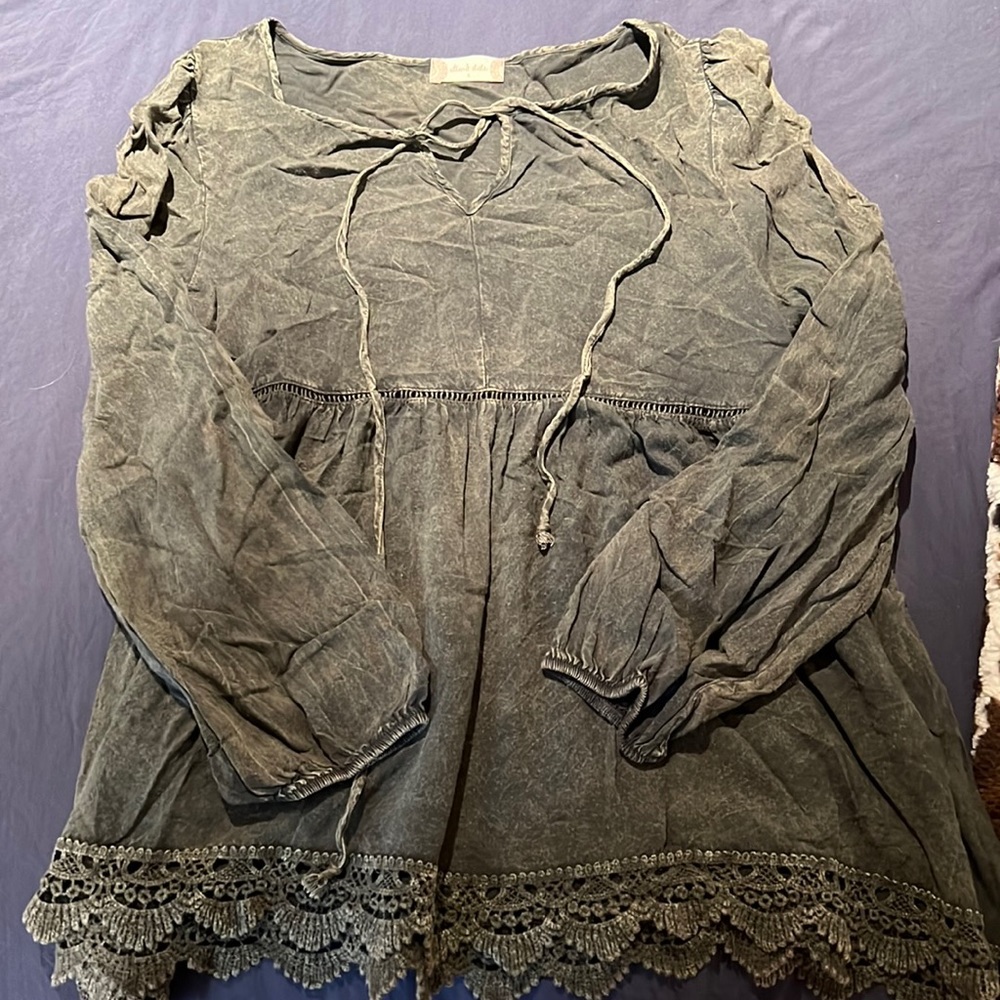 Army green blouse